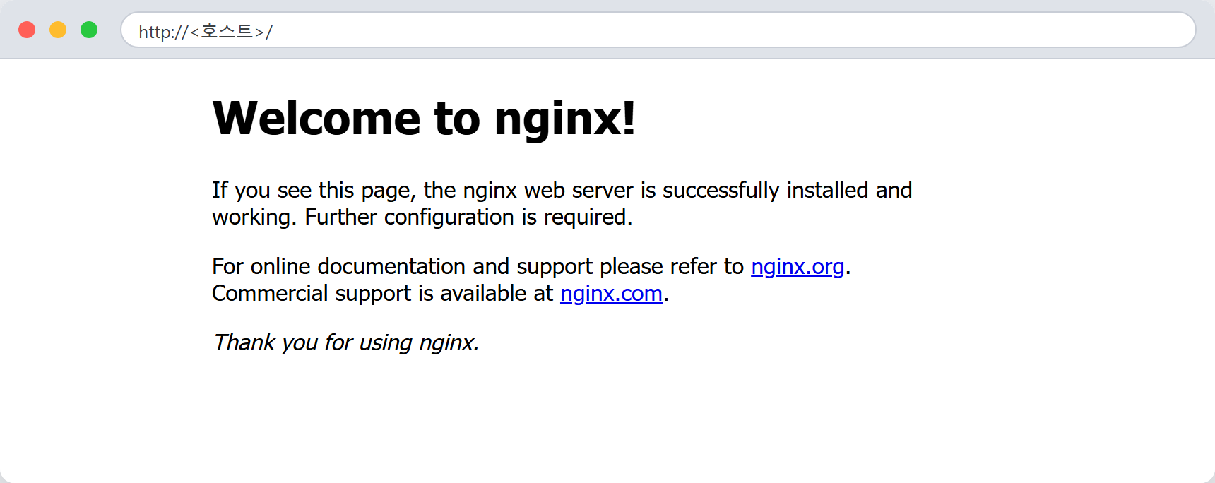 Nginx 기본 페이지