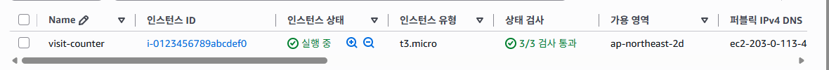 인스턴스가 시작됐다