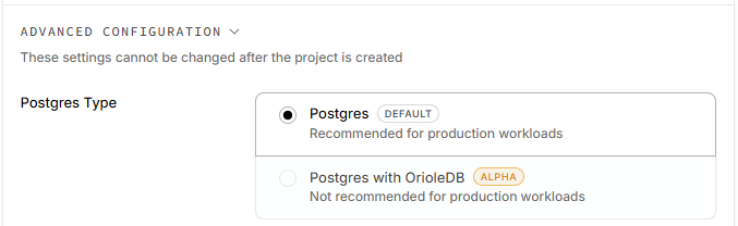 Advanced Configuration — Postgres Type